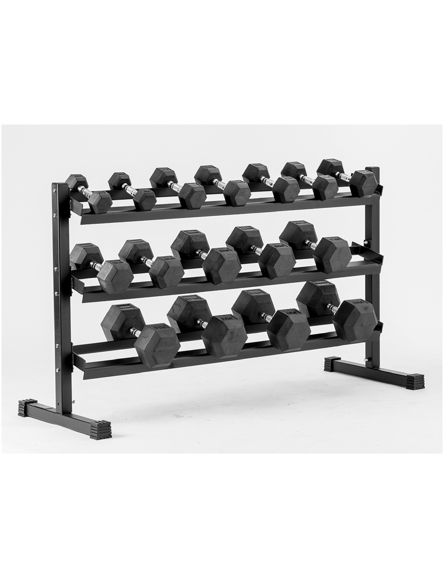 York 2.5kg to 30kg Dumbbell Set With 3 Tier Rack