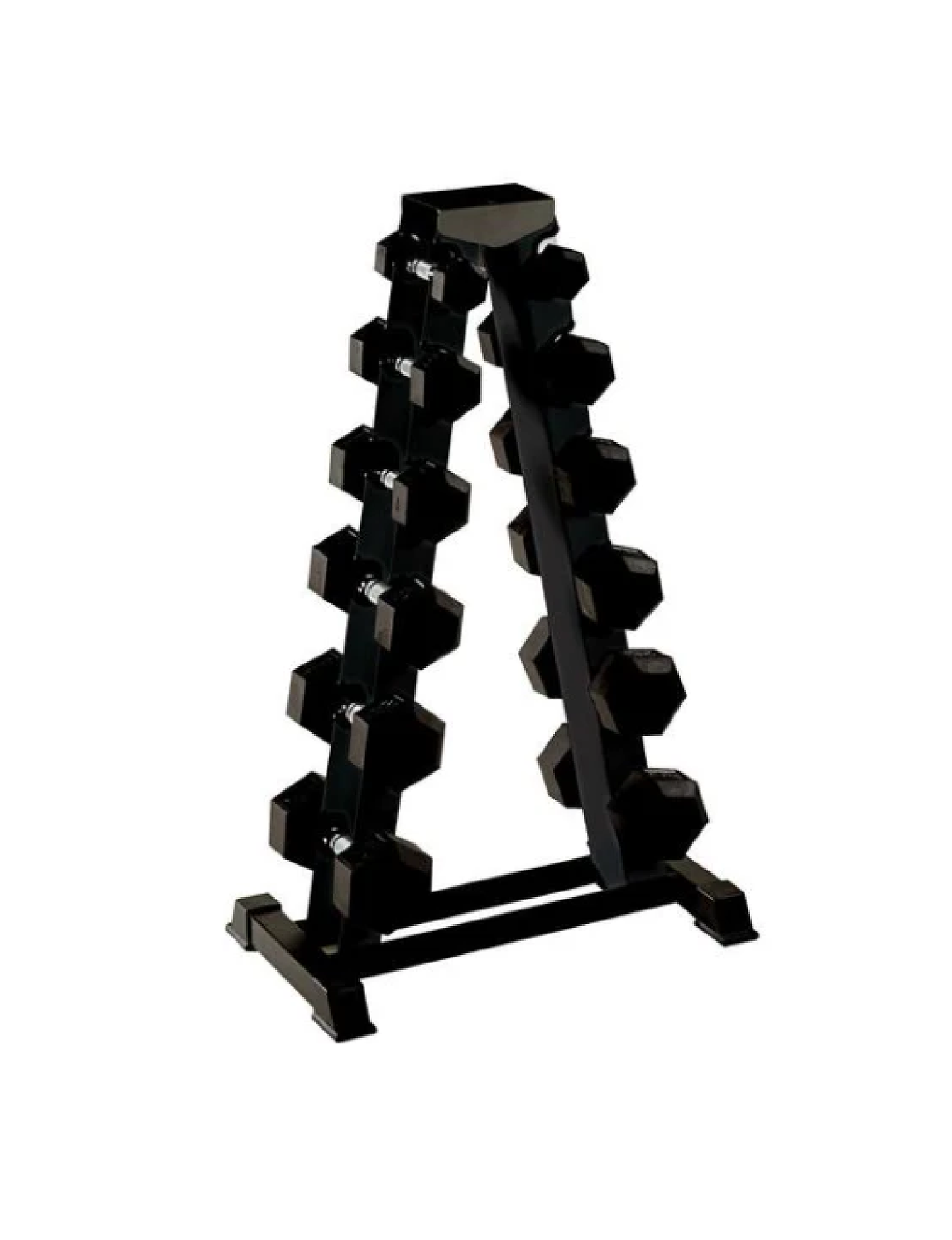 York A Frame Dumbbell Rack and Weights